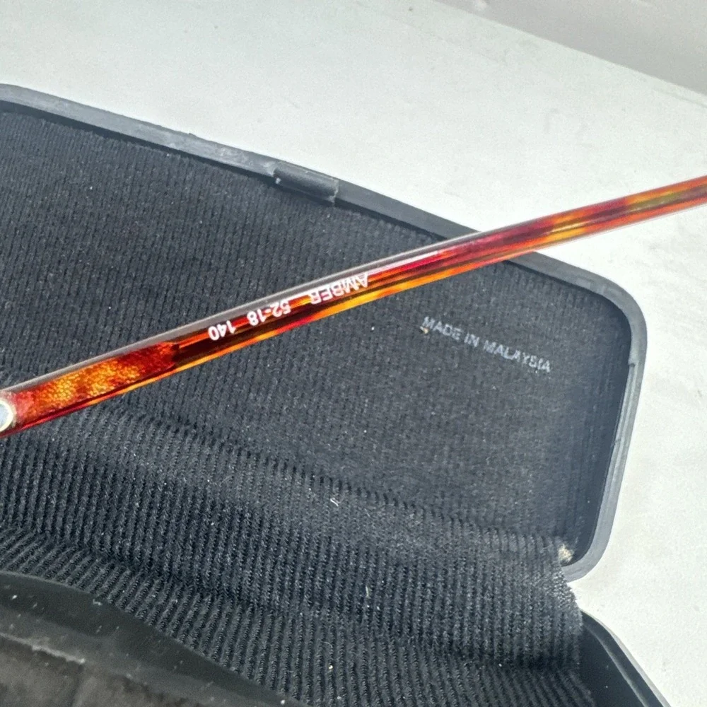 Vintage ARCADIA Eyeglasses‎ Frames ONLY 52-18 140MM Amber W/ Hard Case